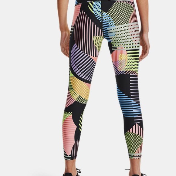 Women's HeatGear® Armour No-Slip Waistband Geo Print Ankle Leggings - Picture 6 of 6